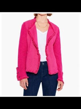 NIC+ZOE Fringed Knit Blazer